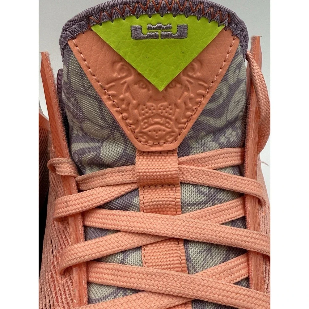 NIKE Lebron XIX Low Men's Size 12.5 Peach / Orange / Lavender / Neon DQ8344-600